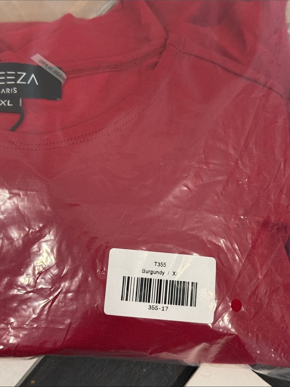 Aleeza Paris Burgundy Long Sleeve Asymmetric Blouse Size XL NWT - Picture 6 of 7